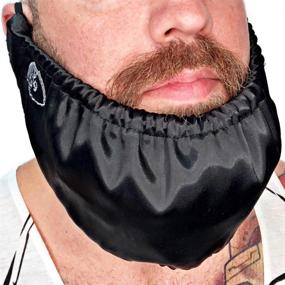 img 4 attached to 🧔 Beard Bandana - The Ultimate Made In USA Bedtime Bib for Men - Adjustable Facial Hair Apron Guard Bonnet Rag - Beard Gains (Featuring Short String Over Ear)