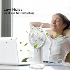 img 3 attached to 5000mAh USB Rechargeable Handheld Fan by SAYTAY - Portable Personal Fan with 7-24 Hours Work Time, 5 Speeds, Ultra Quiet Operation, Phone Holder - Ideal for Office, Bedroom, Outdoor Use (White)