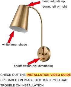 img 2 attached to DANXU Gold Plug-in Wall Sconce Set of 2: Modern Corded Wall Light