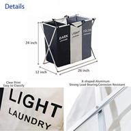 🧺 yxtd laundry hamper sorter clothes basket with aluminum frame, 3 sections for home, college use - dark+light+gray логотип