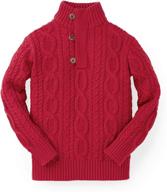 👦 seo-optimized: boys' mock neck cable sweater with button placket by hope & henry logo