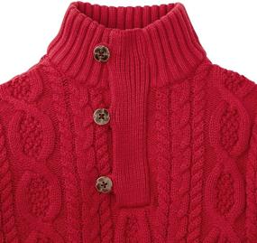 img 2 attached to 👦 SEO-Optimized: Boys' Mock Neck Cable Sweater with Button Placket by Hope & Henry