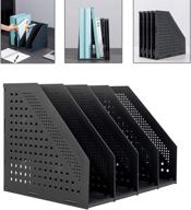 🗂️ deli collapsible desk organizer: magazine file holder for efficient office organization and storage with 4 vertical compartments логотип