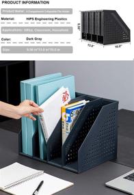 img 3 attached to 🗂️ Deli Collapsible Desk Organizer: Magazine File Holder for Efficient Office Organization and Storage with 4 Vertical Compartments