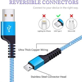 img 3 attached to ⚡ Быстрая зарядка для телефона High-Speed USB C Cable - 3 шт, 6 футов плетеный зарядный кабель для Samsung Galaxy, LG Stylo, Moto, Google Pixel и других.