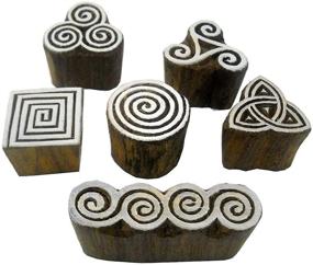 img 1 attached to 🔲 Wholesale Elegant Wooden Block Stamps: Perfect for Tattoo & Indian Textile Printing