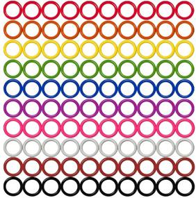 img 4 attached to 🔗 Яркие железные кольца и маркеры для вязания/вязания крючком/т. д. - 100 шт, 10 цветов