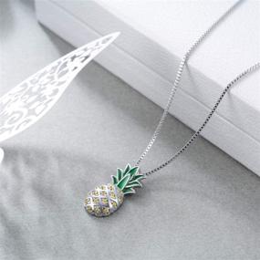 img 2 attached to 🍍 Dainty Sterling Silver Pineapple Necklace - Jewelry Gift for Women, Teens, and Girls