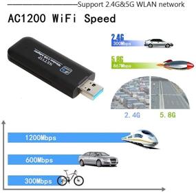 img 2 attached to 📶 AC1200 Wireless USB WiFi Adapter - Dual Band 5.8G/867Mbps+2.4G/300Mbps WiFi Dongle - 802.11 ac/b/g/n Compatible - Ideal for Desktop Laptop PC - Windows & Mac OS X Supported