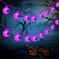 🎃 halloween eyeball string lights - 20 led battery operated fairy lights for indoor outdoor decoration (purple) by ccinee логотип