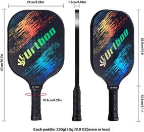 img 2 attached to 🏓 Urtboo Pickleball Paddle Rackets: Premium USAPA Approved Graphite Carbon Fiber Face Sets for Beginners