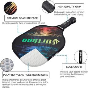 img 1 attached to 🏓 Urtboo Pickleball Paddle Rackets: Premium USAPA Approved Graphite Carbon Fiber Face Sets for Beginners