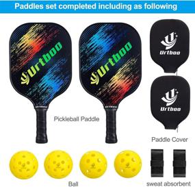 img 3 attached to 🏓 Urtboo Pickleball Paddle Rackets: Premium USAPA Approved Graphite Carbon Fiber Face Sets for Beginners