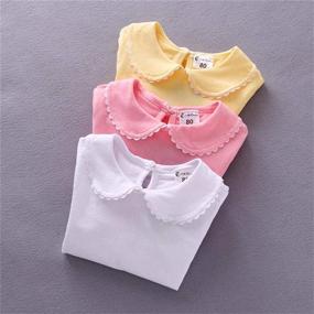 img 1 attached to 👚 BOUTIKOME Yellow Sleeve Collar Blouse: Stylish Girls' Tops, Tees & Blouses