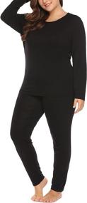 img 2 attached to 👚 IN'VOLAND Plus Size Long Johns Sets: 2 Piece Base Layer Thermal Underwear (Top & Bottom Pajamas) for Women (Size 16W-28W)