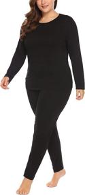 img 4 attached to 👚 IN'VOLAND Plus Size Long Johns Sets: 2 Piece Base Layer Thermal Underwear (Top & Bottom Pajamas) for Women (Size 16W-28W)