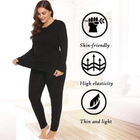 img 3 attached to 👚 IN'VOLAND Plus Size Long Johns Sets: 2 Piece Base Layer Thermal Underwear (Top & Bottom Pajamas) for Women (Size 16W-28W)