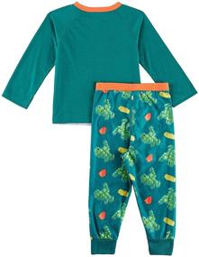 img 3 attached to 🦖 Dinosaur Trucks LEGO Duplo Toddler Boys Poly Top and Flannel Jogger Pants Pajama Set