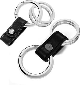 img 3 attached to 🔑 Idakekiy Leather Carabiner Keychain Keyrings: Stylish Men's Accessories