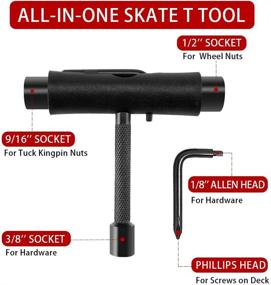 img 2 attached to 🔧 BESIY All-in-One Skate Tools: Portable Multi-Function T-Tool Set with 8PCS Skateboard Hardware Bolts for Roller Skates/Skateboard