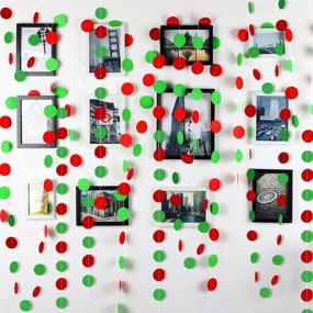 img 1 attached to 🎄 Vibrant Holiday Garland Set - Red & Green Circle Dots: Christmas Party, Grinch Decor, Door Banners, Elfed Up! (4 Pk, 40ft)