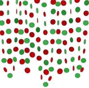img 4 attached to 🎄 Vibrant Holiday Garland Set - Red & Green Circle Dots: Christmas Party, Grinch Decor, Door Banners, Elfed Up! (4 Pk, 40ft)