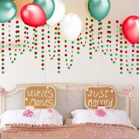 img 2 attached to 🎄 Vibrant Holiday Garland Set - Red & Green Circle Dots: Christmas Party, Grinch Decor, Door Banners, Elfed Up! (4 Pk, 40ft)