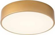 💡 lanros modern gold led ceiling light fixture 13.8-inch drum dimmable flush mount - perfect for dormitiry hallways, bedrooms, foyers, and kitchens - 18w 1530lm, 4000k neutral white логотип