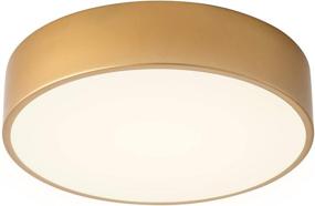 img 4 attached to 💡 Lanros Modern Gold LED Ceiling Light Fixture 13.8-inch Drum Dimmable Flush Mount - Perfect for Dormitiry Hallways, Bedrooms, Foyers, and Kitchens - 18W 1530LM, 4000K Neutral White