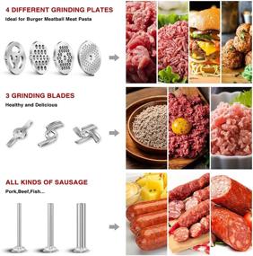 img 3 attached to 🔪 AMZCHEF Metal Food Grinder Attachment for KitchenAid Stand Mixers: Includes Sausage Stuffer Tubes, Burger Press, Grinding Plates & Blades, Cleaning Brush - A Complete Package!