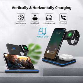 img 1 attached to 🔋 Fast Wireless Charging Station for iPhone 11 Series/XS MAX/XR/XS/X/8P, Apple Watch 6/SE/5/4/3/2/1, Airpod 2/Pro - 3-in-1 Wireless Charger by Ubisheng