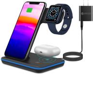 🔋 fast wireless charging station for iphone 11 series/xs max/xr/xs/x/8p, apple watch 6/se/5/4/3/2/1, airpod 2/pro - 3-in-1 wireless charger by ubisheng logo