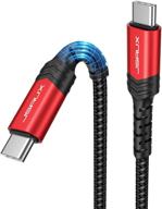 💻 jsaux usb c to usb c 3.1 gen 2 10gbps 100w cable [3.3ft/1m], 4k@60hz thunderbolt 3 compatible video cable for macbook pro, macbook, macbook air, ipad pro, pixel & more type-c devices-red logo