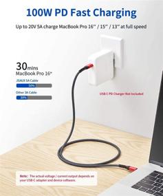 img 3 attached to 💻 JSAUX USB C to USB C 3.1 Gen 2 10Gbps 100W Cable [3.3ft/1M], 4K@60Hz Thunderbolt 3 Compatible Video Cable for MacBook Pro, MacBook, MacBook Air, iPad Pro, Pixel & More Type-C Devices-Red