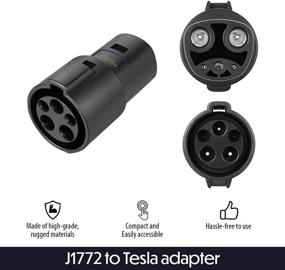 img 2 attached to 🔌 Lectron J1772 to Tesla Charging Adapter - 60A / 250V AC - Compatible with SAE J1772 Charger (Black)