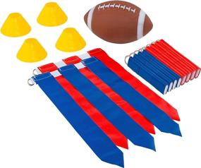 img 3 attached to 🏈 Complete 55-Piece Flag Football Set for 12 Players - All-Inclusive with Sturdy Flag Belts, Flags, Cones, Bean Bag, Carrying Backpack, and Football