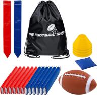 🏈 complete 55-piece flag football set for 12 players - all-inclusive with sturdy flag belts, flags, cones, bean bag, carrying backpack, and football логотип