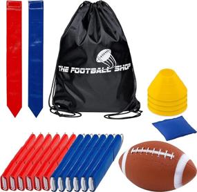 img 4 attached to 🏈 Complete 55-Piece Flag Football Set for 12 Players - All-Inclusive with Sturdy Flag Belts, Flags, Cones, Bean Bag, Carrying Backpack, and Football