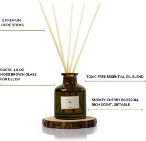 img 1 attached to 🌸 Soothing Smokey Sakura Reed Diffuser Set: Aromatherapy Sticks for Calming & Restoring Home Fragrance