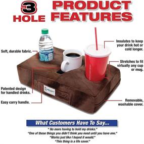 img 2 attached to 🥤 Black Cup Cozy Pillow: The Ultimate Cup Holder! Conveniently Keep Your Drinks Nearby and Prevent Spills. Perfect for Anywhere - Couch, Floor, Bed, Man Cave, Car, RV, Park, Beach and More! As Seen on TV!