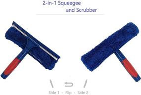 img 3 attached to 🧼 Premium Window Cleaner Squeegee with 3 Ft Extension Pole - 2-in-1 Scrubber and Washer – Versatile Window Cleaning Kit for Glass, Cars, Homes & Commercial Purposes