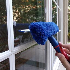 img 2 attached to 🧼 Premium Window Cleaner Squeegee with 3 Ft Extension Pole - 2-in-1 Scrubber and Washer – Versatile Window Cleaning Kit for Glass, Cars, Homes & Commercial Purposes