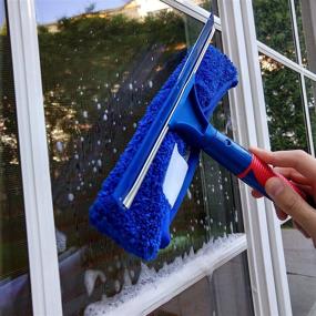 img 1 attached to 🧼 Premium Window Cleaner Squeegee with 3 Ft Extension Pole - 2-in-1 Scrubber and Washer – Versatile Window Cleaning Kit for Glass, Cars, Homes & Commercial Purposes