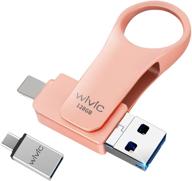 📱 high-speed usb 3.0 flash drives 128gb: wivic photo stick for photo storage on phone/ipad/android/pc (gold) логотип