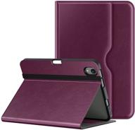 ipad mini 6 case 2021 6th gen - premium pu leather folio stand, multi-view 📱 angles, shockproof tpu back cover, pocket & pencil holder, auto sleep/wake - 8.3 inch ipad mini (purple) logo