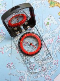 img 2 attached to 🧭 Sighting Compass Mirror Adjustable Declination: The Ultimate Boy Scout Compass for Hiking, Survival, Map Reading, Orienteering, Hunting, Fishing, Military Operations, and Waterproof Backpacking Camping