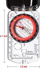 img 3 attached to 🧭 Sighting Compass Mirror Adjustable Declination: The Ultimate Boy Scout Compass for Hiking, Survival, Map Reading, Orienteering, Hunting, Fishing, Military Operations, and Waterproof Backpacking Camping