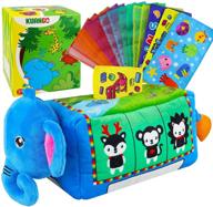 🐘 kuango soft elephant magic tissue box baby toys: crinkle high contrast sensory play for 1 year olds logo