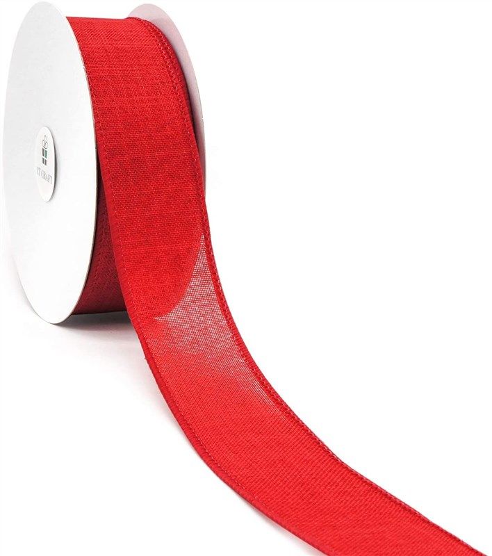 plain faux jute wired ribbon 1 gift wrapping supplies 로고