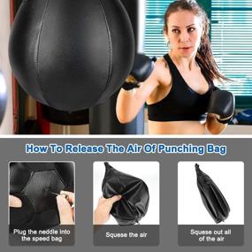 img 2 attached to 🥊 MXiiXM Boxing Speed Bag: Leather Punching Ball with Pump and Metal Hook for Boxing, MMA, Muay Thai, Fitness - Training Gear for Kids, Men, Women